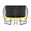JUMPZYLLA Trampoline Outdoor 10FT with Enclosure and Ladder, ASTM Approved Recreational Trampoline for Kids and Adults, Anti-Rust Coated Frame, Yellow