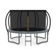 JUMPZYLLA Trampoline Outdoor 12FT with Enclosure and Ladder, ASTM Approved Recreational Trampoline for Kids and Adults, Anti-Rust Coated Frame, Gray