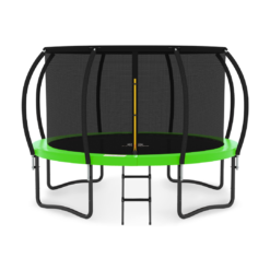 JUMPZYLLA Trampoline Outdoor 14FT with Enclosure and Ladder, ASTM Approved Recreational Trampoline for Kids and Adults, Anti-Rust Coated Frame, Green