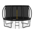 JUMPZYLLA Trampoline Outdoor 14FT with Enclosure and Ladder, ASTM Approved Recreational Trampoline for Kids and Adults, Anti-Rust Coated Frame, Black