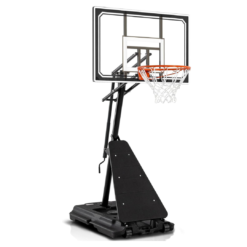 Basketball Hoop 48 Inch Backboard Portable Basketball Hoop Outdoor,5.3-10ft Stepless Regulation Crank Adjust Basketball Goal System, Black