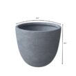 Leisuremod Dahlia Modern 21.5 in. Aged Concrete Fiberstone and Clay Tapered Round Planter for Indoor and Outdoor