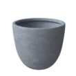 Leisuremod Dahlia Modern 21.5 in. Aged Concrete Fiberstone and Clay Tapered Round Planter for Indoor and Outdoor
