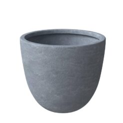 Leisuremod Dahlia Modern 21.5 in. Aged Concrete Fiberstone and Clay Tapered Round Planter for Indoor and Outdoor