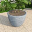 Leisuremod Dahlia Modern 21.5 in. Aged Concrete Fiberstone and Clay Tapered Round Planter for Indoor and Outdoor