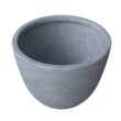Leisuremod Dahlia Modern 21.5 in. Aged Concrete Fiberstone and Clay Tapered Round Planter for Indoor and Outdoor