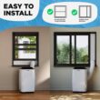 AIRO COMFORT 14,000 BTU Portable Air Conditioner Cools 700 Sq. Ft. with Dehumidifier and LCD Remote in White