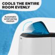 AIRO COMFORT 14,000 BTU Portable Air Conditioner Cools 700 Sq. Ft. with Dehumidifier and LCD Remote in White