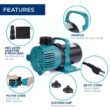 Alpine Corporation 5600 GPH Vortex Energy-Saving Pump for Ponds, Fountains, Waterfalls, and Water Circulation