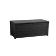 Keter Brightwood 120 Gal. Resin Large Deck Box for Outdoor Patio Garden Furniture, Cushion Storage, Pool Accessories, Grey