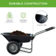 Best Choice Products 5 cu. ft. Black Plastic Wheelbarrow with Padded Handles