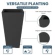 Sapcrete Large & Tall 27.57 in. High Square Charcoal Black Plastic Planter Pots for Indoor/Outdoor Plants (Set of 2)