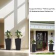 Sapcrete Large & Tall 27.57 in. High Square Charcoal Black Plastic Planter Pots for Indoor/Outdoor Plants (Set of 2)