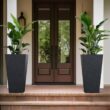 Sapcrete Large & Tall 27.57 in. High Square Charcoal Black Plastic Planter Pots for Indoor/Outdoor Plants (Set of 2)