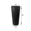 Arcadia Garden Products Contempo Tall Round 13 in. x 28 in. Black PSW Pot