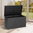 FIROMO 230 Gal. Waterproof Outdoor Resin Storage Deck Box, Large Lockable Capacity, Versatile Deck Storage Bench
