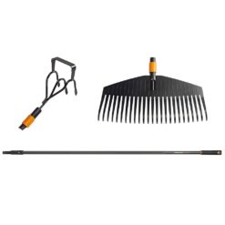 Fiskars 3-Piece Quikfit Leaf Rake and Cultivator Attachments Garden Tool Set