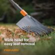 Fiskars 3-Piece Quikfit Leaf Rake and Cultivator Attachments Garden Tool Set