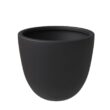 Leisuremod Dahlia Modern 21.5 in. Black Fiberstone and Clay Tapered Round Planter for Indoor and Outdoor
