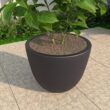 Leisuremod Dahlia Modern 21.5 in. Black Fiberstone and Clay Tapered Round Planter for Indoor and Outdoor