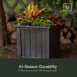 Mayne Cape Cod 20 in Square Self-Watering Black Polyethylene Planter