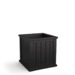 Mayne Cape Cod 20 in Square Self-Watering Black Polyethylene Planter