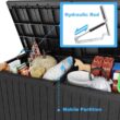 OUPES 180 gal. Black Resin Outdoor Storage Deck Box