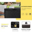 Tozey 100 Gal. Waterproof Black Large Resin Deck Box Outdoor Lockable