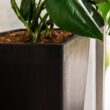 XBRAND 30 in. Tall Modern Square Planter, Tapered Floor Planter for Indoor and Outdoor, Patio Decor, Set of 2, Black