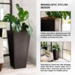 XBRAND 30 in. Tall Modern Square Planter, Tapered Floor Planter for Indoor and Outdoor, Patio Decor, Set of 2, Black