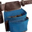 BUCKET BOSS 2-Bag Hybrid Suspension Rig Work Tool Belt with Suspenders in Blue
