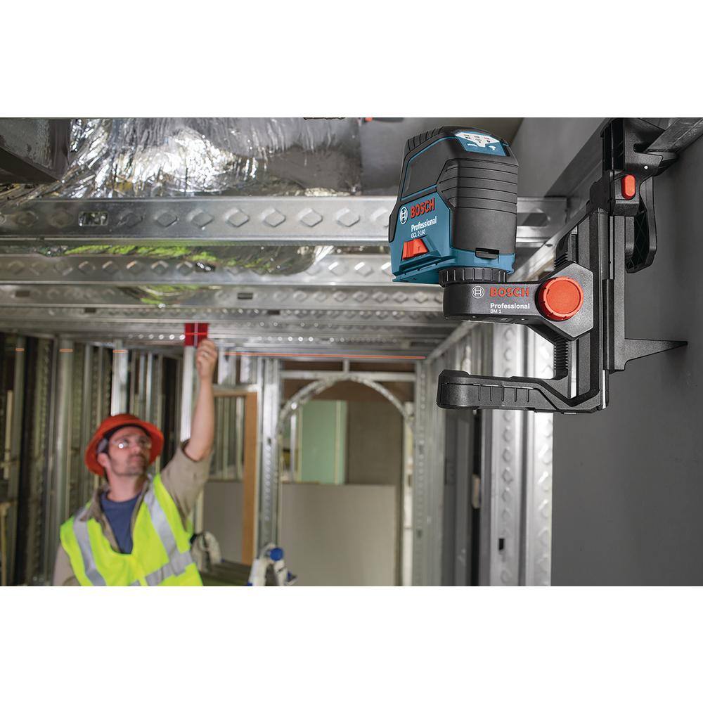 Bosch 65 ft. Cross Line Laser Level with Plumb Points Self Leveling includes Hard Carrying Case and Precision Mount Bosch 65 ft. Cross Line Laser Level with Plumb Points Self Leveling includes Hard Carrying Case and Precision Mount - Image 5