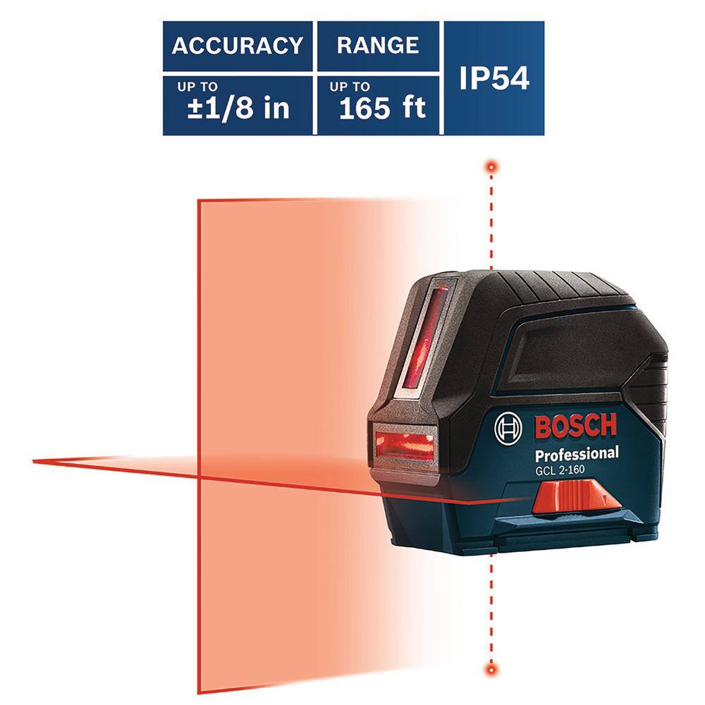 Bosch 65 ft. Cross Line Laser Level with Plumb Points Self Leveling includes Hard Carrying Case and Precision Mount Bosch 65 ft. Cross Line Laser Level with Plumb Points Self Leveling includes Hard Carrying Case and Precision Mount - Image 3