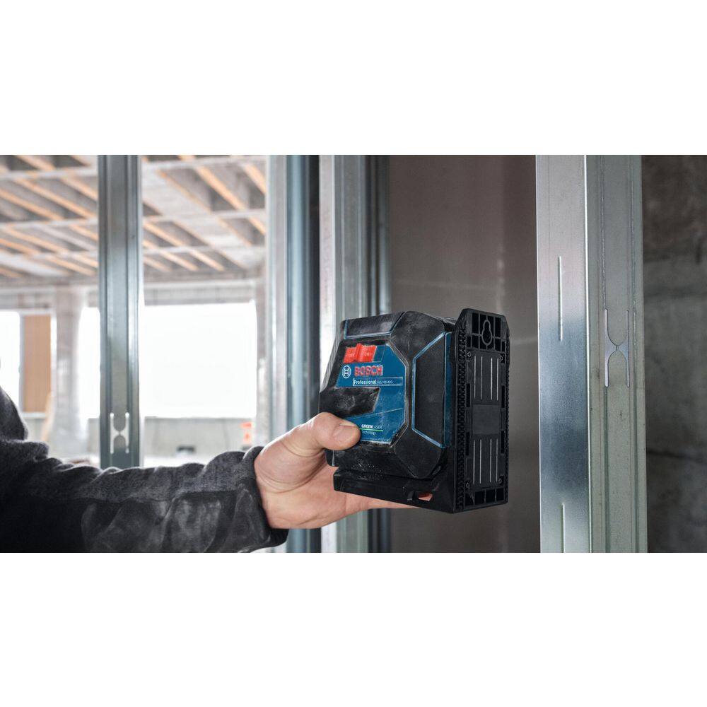 Bosch 100 ft. Green Self Leveling Line Laser Level with Li-Ion Battery, Adjustable L-Bracket Mount and Hard Carrying Case Bosch 100 ft. Green Self Leveling Line Laser Level with Li-Ion Battery, Adjustable L-Bracket Mount and Hard Carrying Case - Image 4
