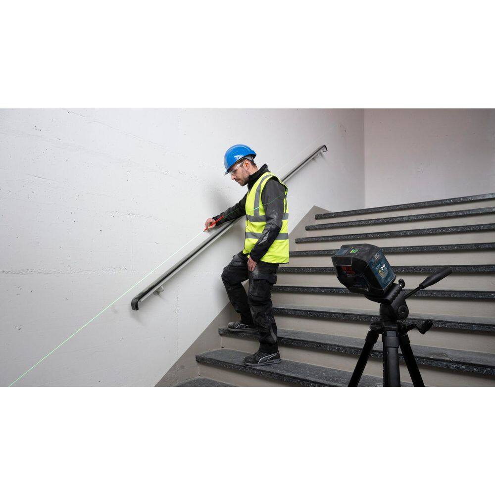 Bosch 100 ft. Green Self Leveling Line Laser Level with Li-Ion Battery, Adjustable L-Bracket Mount and Hard Carrying Case Bosch 100 ft. Green Self Leveling Line Laser Level with Li-Ion Battery, Adjustable L-Bracket Mount and Hard Carrying Case - Image 3