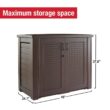Rubbermaid Patio Chic 123 Gal. Resin Basket Weave Patio Cabinet in Brown
