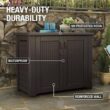 Rubbermaid Patio Chic 123 Gal. Resin Basket Weave Patio Cabinet in Brown