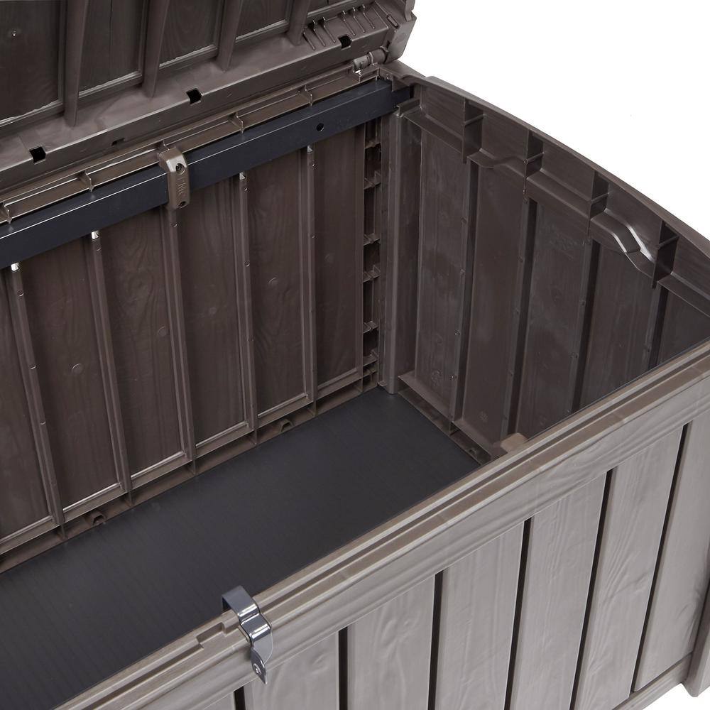 Keter Glenwood 101 Gal. Durable Resin Plastic Deck Box Outdoor Storage For Patio Lawn and Garden, Brown Keter Glenwood 101 Gal. Durable Resin Plastic Deck Box Outdoor Storage For Patio Lawn and Garden, Brown - Image 8