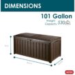 Keter Glenwood 101 Gal. Durable Resin Plastic Deck Box Outdoor Storage For Patio Lawn and Garden, Brown Keter Glenwood 101 Gal. Durable Resin Plastic Deck Box Outdoor Storage For Patio Lawn and Garden, Brown