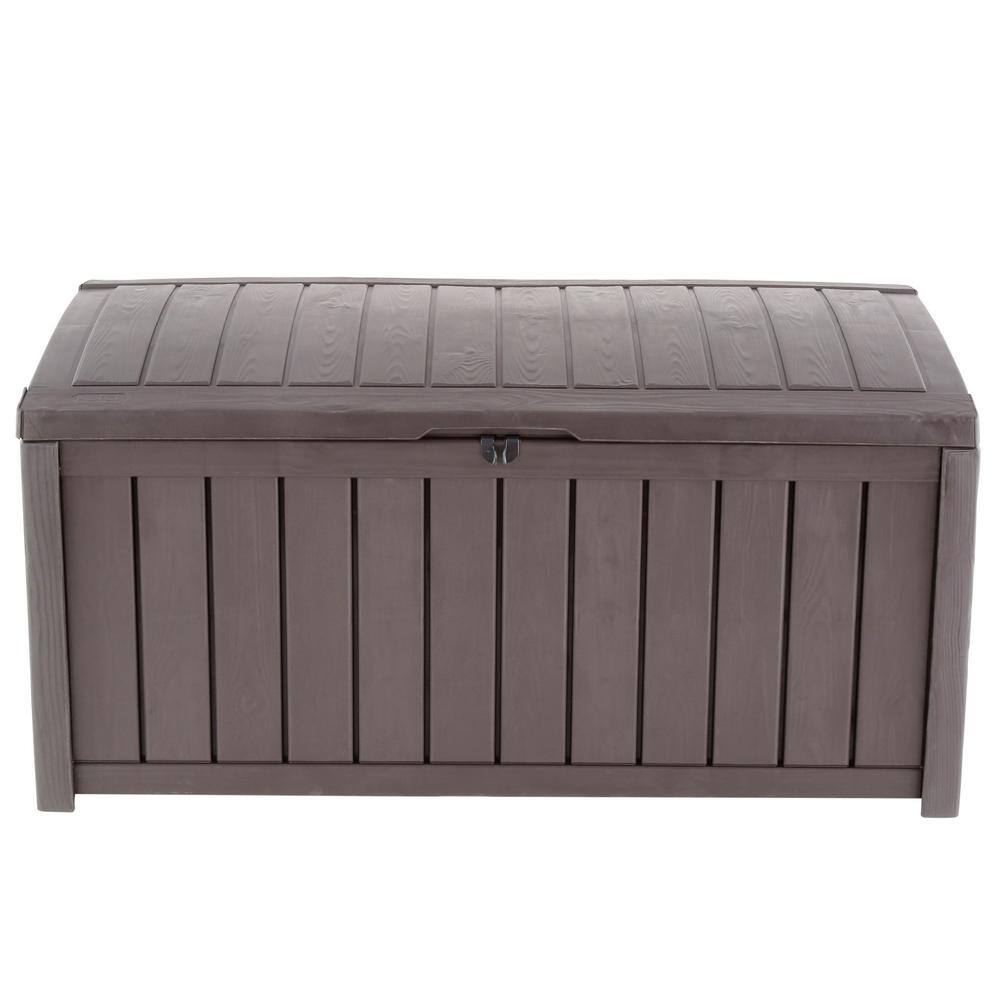 Keter Glenwood 101 Gal. Durable Resin Plastic Deck Box Outdoor Storage For Patio Lawn and Garden, Brown Keter Glenwood 101 Gal. Durable Resin Plastic Deck Box Outdoor Storage For Patio Lawn and Garden, Brown - Image 2