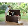 Keter Glenwood 101 Gal. Durable Resin Plastic Deck Box Outdoor Storage For Patio Lawn and Garden, Brown Keter Glenwood 101 Gal. Durable Resin Plastic Deck Box Outdoor Storage For Patio Lawn and Garden, Brown