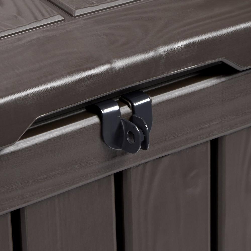 Keter Glenwood 101 Gal. Durable Resin Plastic Deck Box Outdoor Storage For Patio Lawn and Garden, Brown Keter Glenwood 101 Gal. Durable Resin Plastic Deck Box Outdoor Storage For Patio Lawn and Garden, Brown - Image 9