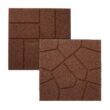 Vigoro 16 in. x 16 in. x 3/4 in. Brown Dual-Sided Rubber Paver (60-Pack)