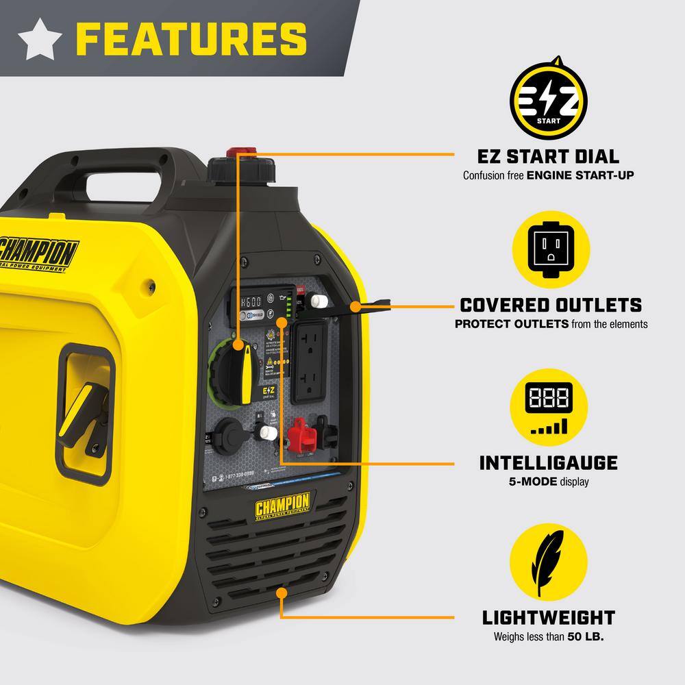 Champion Power Equipment 2500-Watt Recoil Start Gasoline Powered Inverter Generator with CO Shield and Quiet Technology Champion Power Equipment 2500-Watt Recoil Start Gasoline Powered Inverter Generator with CO Shield and Quiet Technology - Image 12