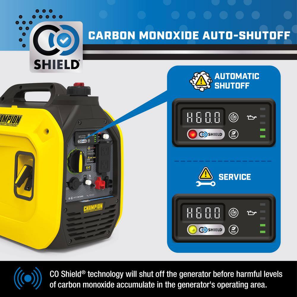 Champion Power Equipment 2500-Watt Recoil Start Gasoline Powered Inverter Generator with CO Shield and Quiet Technology Champion Power Equipment 2500-Watt Recoil Start Gasoline Powered Inverter Generator with CO Shield and Quiet Technology - Image 2