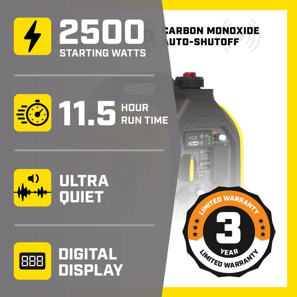 Champion Power Equipment 2500-Watt Recoil Start Gasoline Powered Inverter Generator with CO Shield and Quiet Technology Champion Power Equipment 2500-Watt Recoil Start Gasoline Powered Inverter Generator with CO Shield and Quiet Technology - Image 13