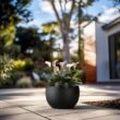 Morrava 19 in. W x 13 in. H Charcoal Black Large Tall Round Concrete Planter / Garden Plant Pot for Indoor and Outdoor Morrava 19 in. W x 13 in. H Charcoal Black Large Tall Round Concrete Planter / Garden Plant Pot for Indoor and Outdoor