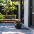 Morrava 19 in. W x 13 in. H Charcoal Black Large Tall Round Concrete Planter / Garden Plant Pot for Indoor and Outdoor Morrava 19 in. W x 13 in. H Charcoal Black Large Tall Round Concrete Planter / Garden Plant Pot for Indoor and Outdoor