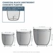Morrava 10, 14 in. 18 in. Dia Charcoal Black Large Tall Round Concrete Planter/Garden Plant Pot for Indoor and Outdoor(Set of 3) Morrava 10, 14 in. 18 in. Dia Charcoal Black Large Tall Round Concrete Planter/Garden Plant Pot for Indoor and Outdoor(Set of 3)