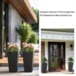 Sapcrete Modern 24.5in. High Large Tall Tapered Square Charcoal Black Outdoor Cement Planter Plant Pots Set of 2